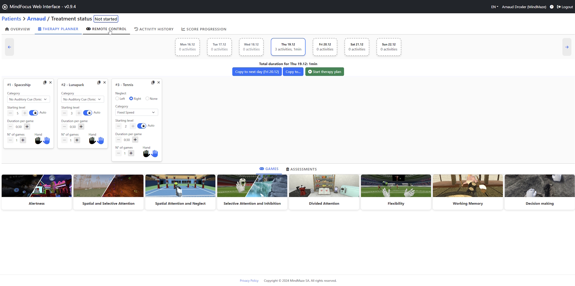 Mindfocus web app screen shot